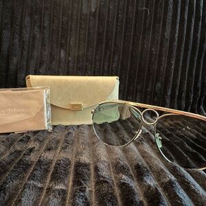 Chloe Aviator Gold Frame Glasses with Case